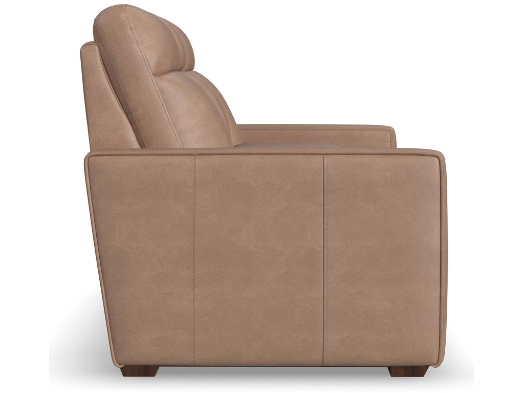 Dutch Leather Power Reclining Loveseat with Console, Power Headrest & Lumbar - image 3