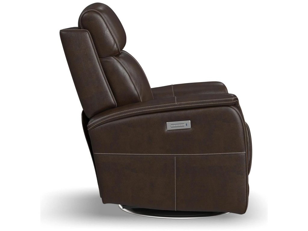View Leather Power Swivel Recliner with Power Headrest - image 3