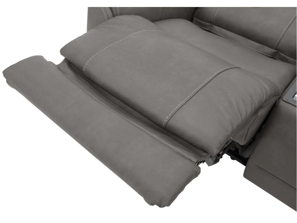 Carter Smoke Fabric Power Reclining Sectional with Power Headrests & Lumbar - image 5
