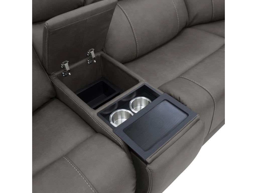 Carter Smoke Fabric Power Reclining Sectional with Power Headrests & Lumbar - image 6