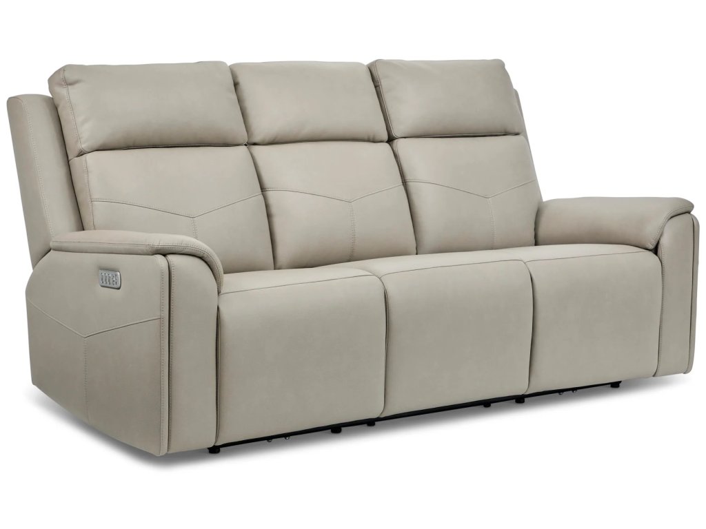 Vernon Vinyl Power Reclining Sofa with Console, Power Headrest, Lumbar, Heat & Massage - main image