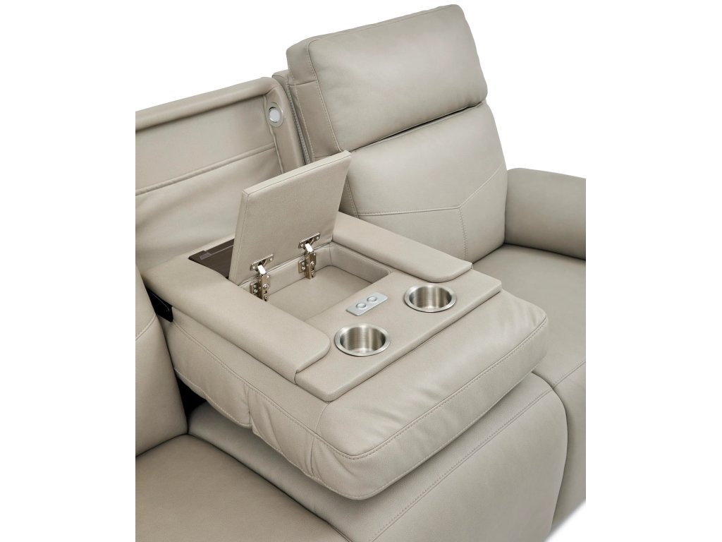 Vernon Vinyl Power Reclining Sofa with Console, Power Headrest, Lumbar, Heat & Massage - image 11