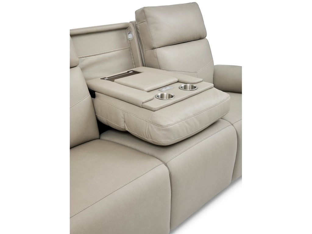 Vernon Vinyl Power Reclining Sofa with Console, Power Headrest, Lumbar, Heat & Massage - image 12