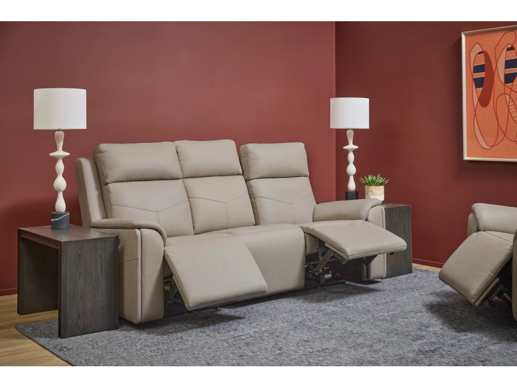 Vernon Vinyl Power Reclining Sofa with Console, Power Headrest, Lumbar, Heat & Massage - image 1