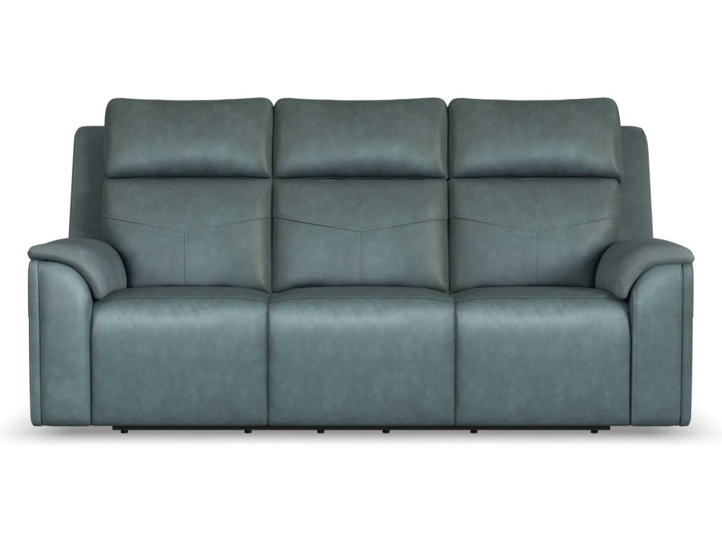 Vernon Vinyl Power Reclining Sofa with Console, Power Headrest, Lumbar, Heat & Massage - image 1