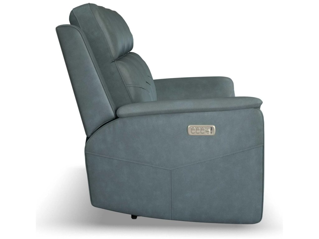 Vernon Vinyl Power Reclining Sofa with Console, Power Headrest, Lumbar, Heat & Massage - image 2