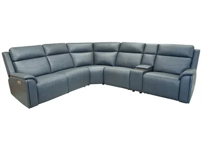 Vernon Admiral Fabric Power Reclining Sectional with Power Headrest, Lumbar, Heat, & Massage