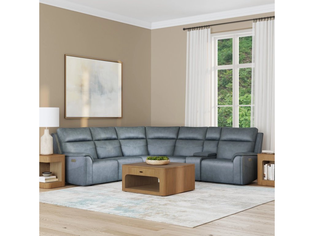 Vernon Admiral Fabric Power Reclining Sectional with Power Headrest, Lumbar, Heat, & Massage - image 1