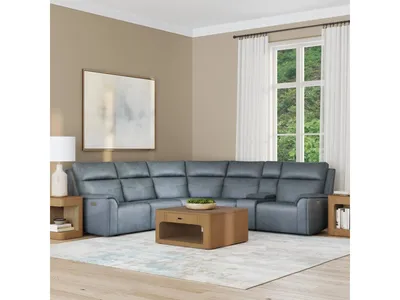 Vernon Admiral Fabric Power Reclining Sectional with Power Headrest, Lumbar, Heat, & Massage - Alternative View