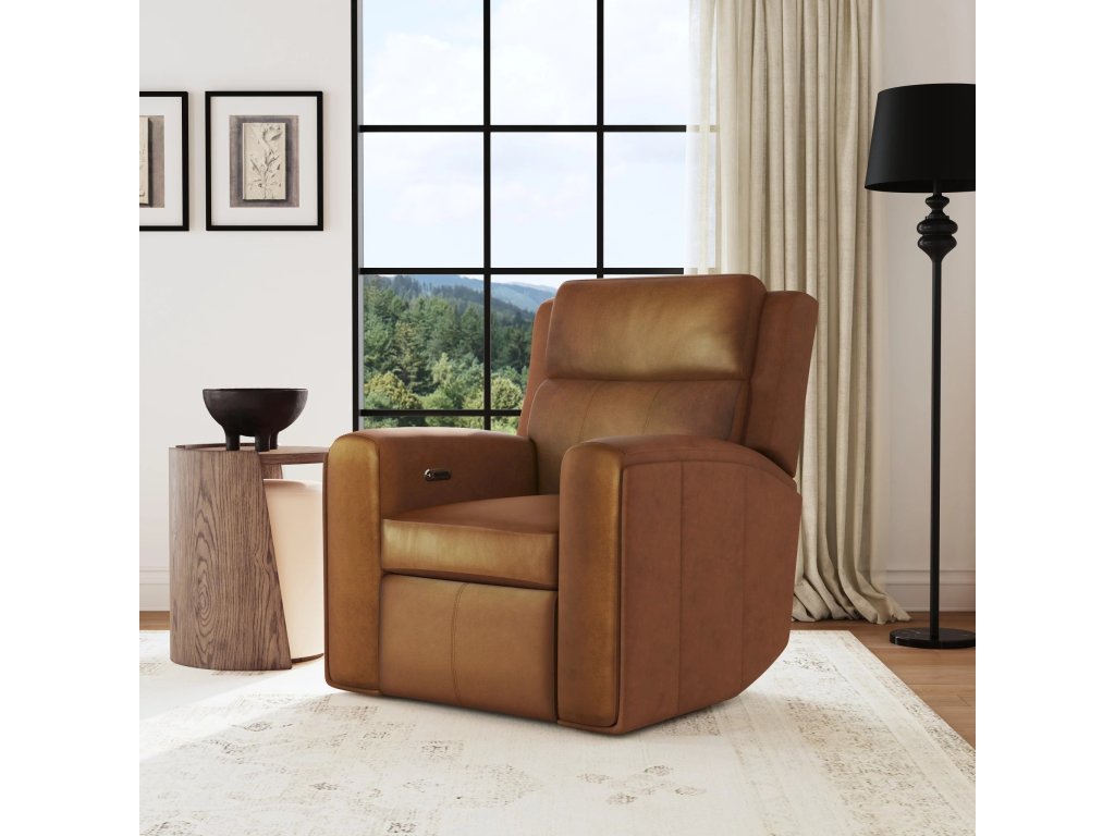 Wyatt Leather Power Recliner with Power Headrest & Lumbar - image 1