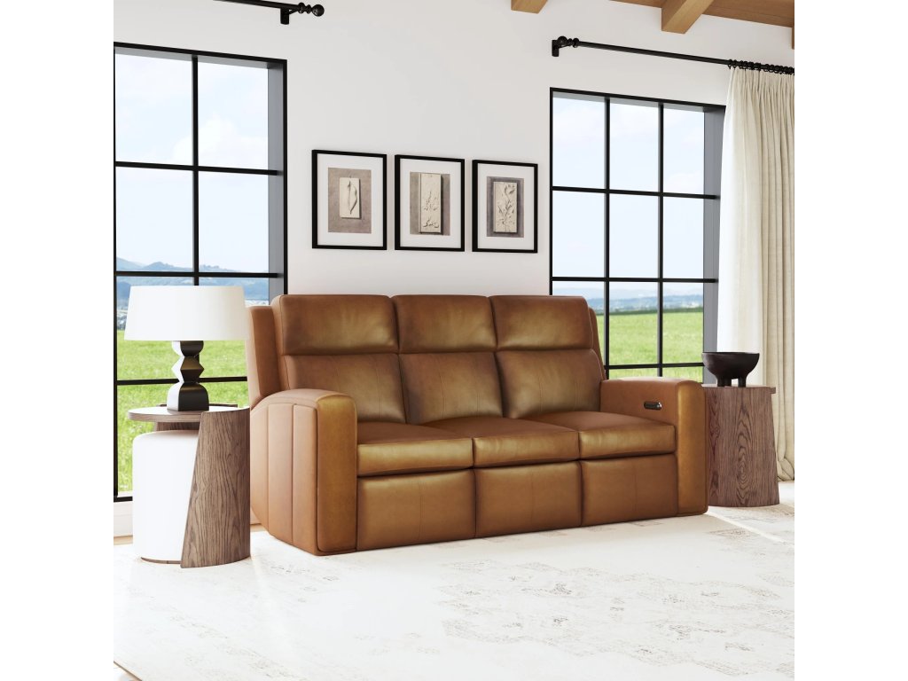 Wyatt Leather Power Reclining Sofa with Power Headrests & Lumbar - image 1