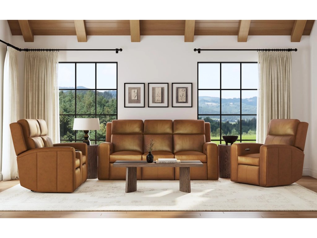 Wyatt Leather Power Reclining Sofa with Power Headrests & Lumbar - image 7