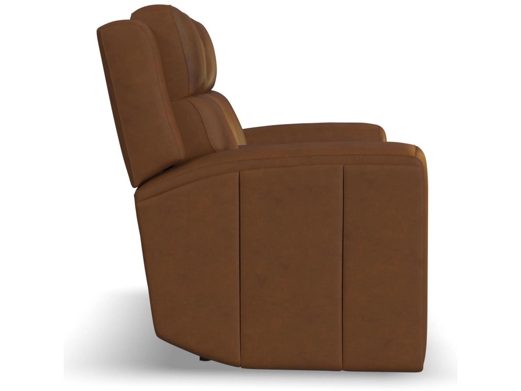 Wyatt Leather Power Reclining Loveseat with Console & Power Headrests & Lumbar - image 3