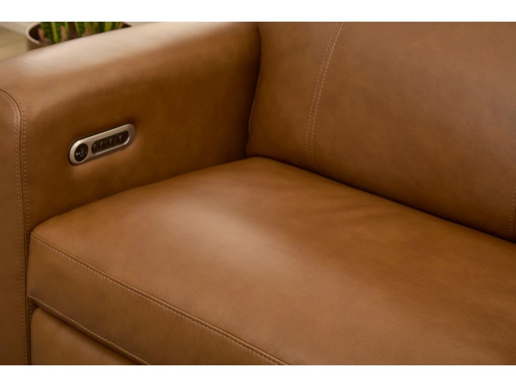 Wyatt Leather Power Reclining Loveseat with Console & Power Headrests & Lumbar - image 4