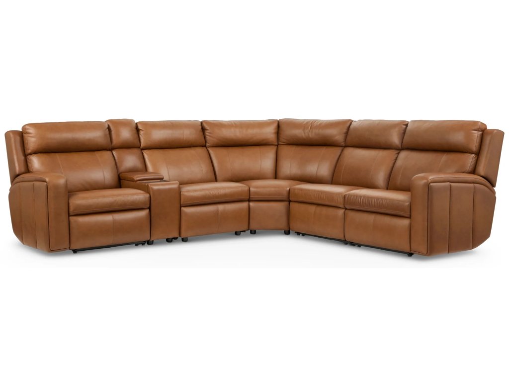 Wyatt Canyon Leather Power Reclining Sectional with Power Headrest & Lumbar - main image