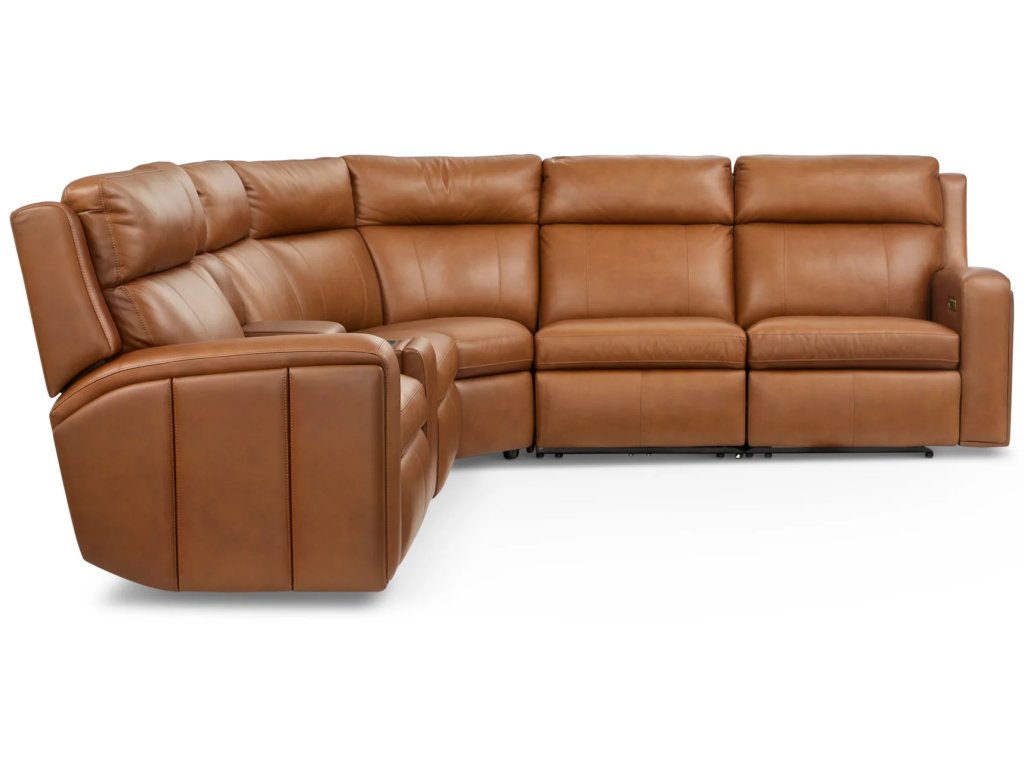 Wyatt Canyon Leather Power Reclining Sectional with Power Headrest & Lumbar - image 3