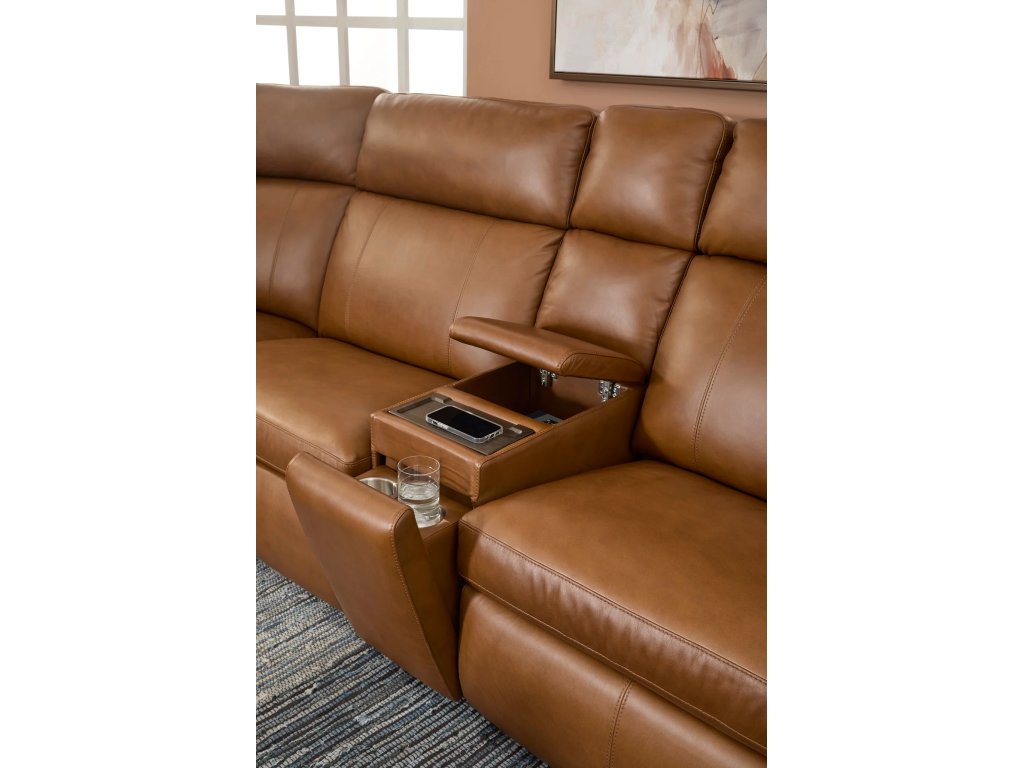 Wyatt Canyon Leather Power Reclining Sectional with Power Headrest & Lumbar - image 6