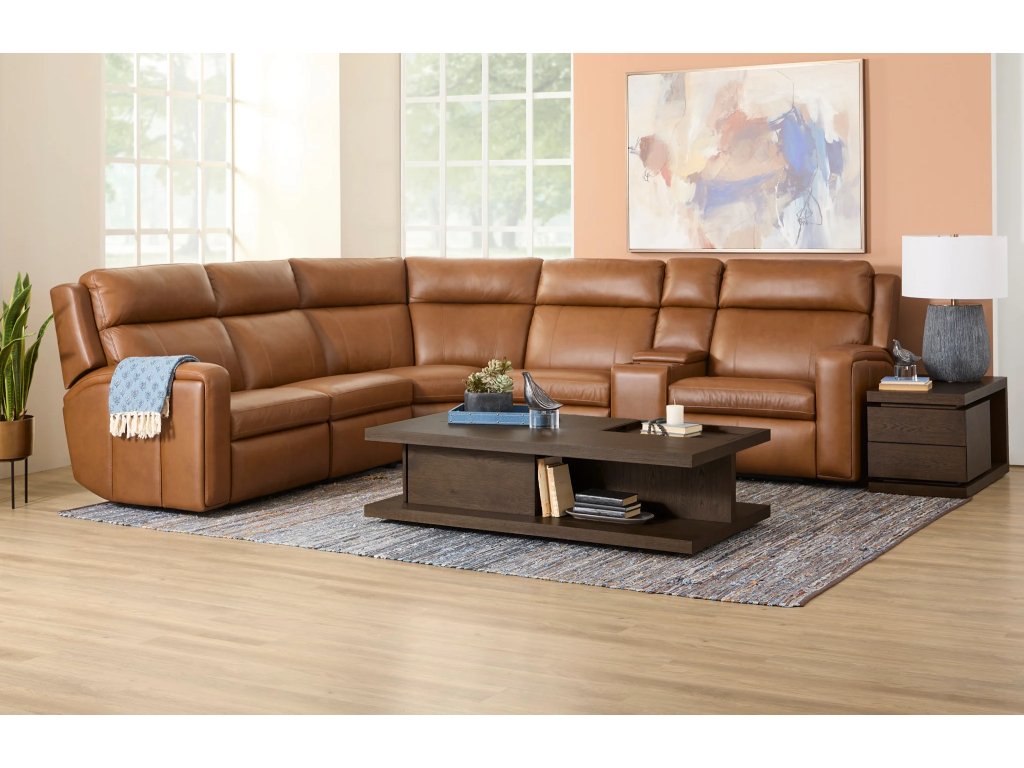 Wyatt Canyon Leather Power Reclining Sectional with Power Headrest & Lumbar - image 7