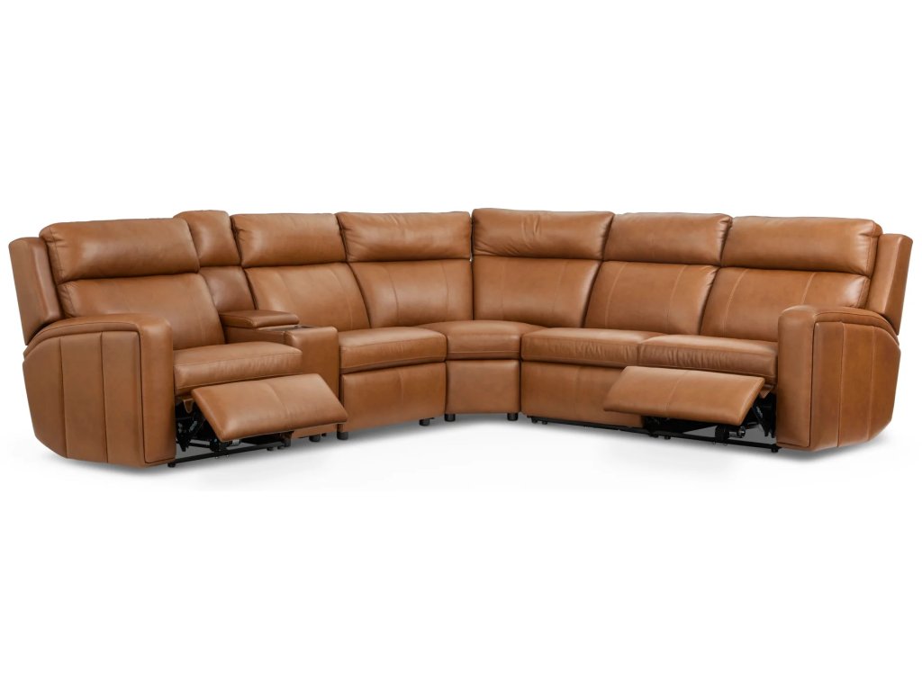 Wyatt Canyon Leather Power Reclining Sectional with Power Headrest & Lumbar - image 8