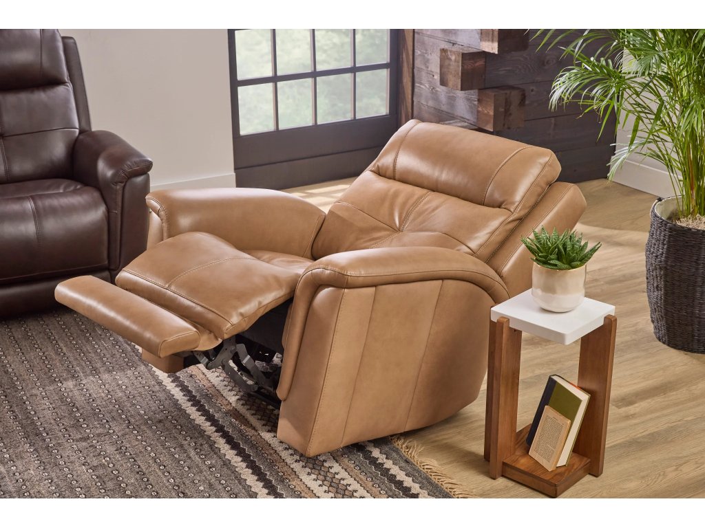 Ranger Brown Leather Power Recliner with Power Headrest, Lumbar, Heat & Massage - image 1