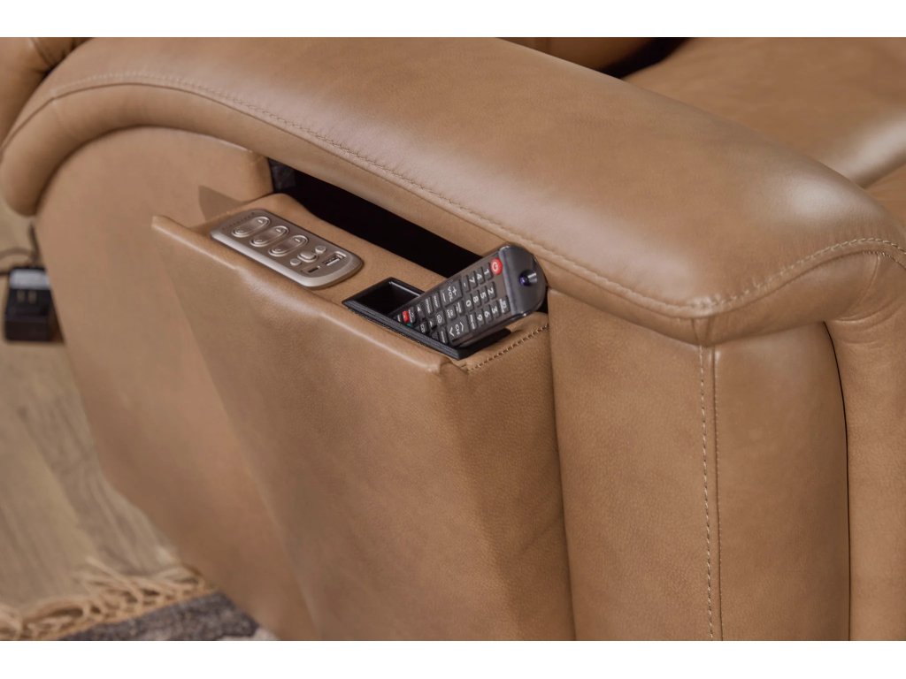 Ranger Brown Leather Power Recliner with Power Headrest, Lumbar, Heat & Massage - image 4