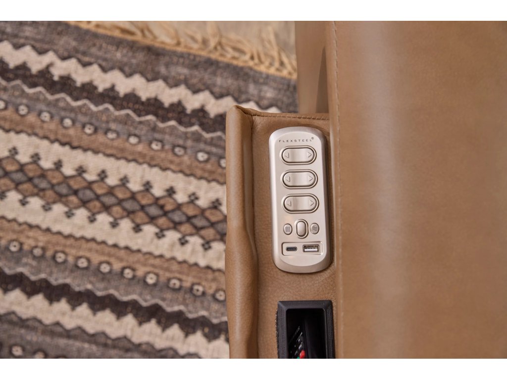 Ranger Brown Leather Power Recliner with Power Headrest, Lumbar, Heat & Massage - image 5