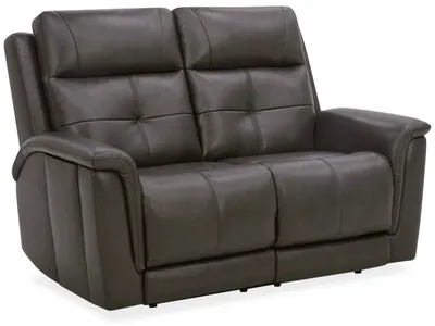 Ranger Leather Power Reclining Loveseat with Power Headrest, Lumbar, Heat & Massage
