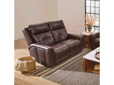 Ranger Leather Power Reclining Loveseat with Power Headrest, Lumbar, Heat & Massage