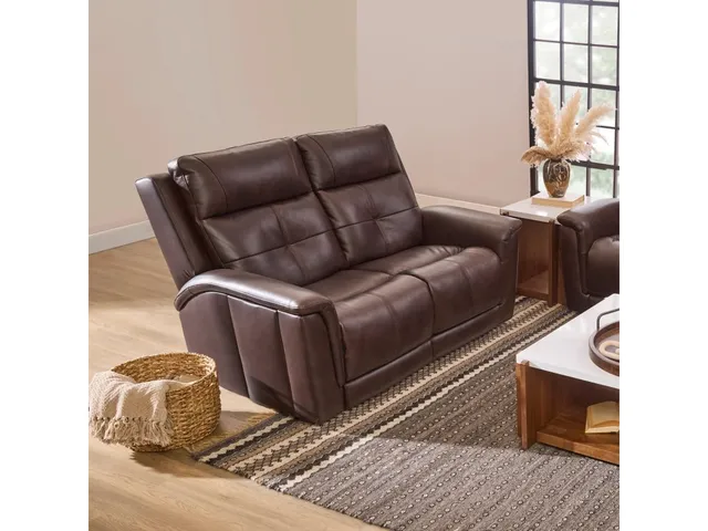 Ranger Leather Power Reclining Loveseat with Power Headrest, Lumbar, Heat & Massage - Alternative View