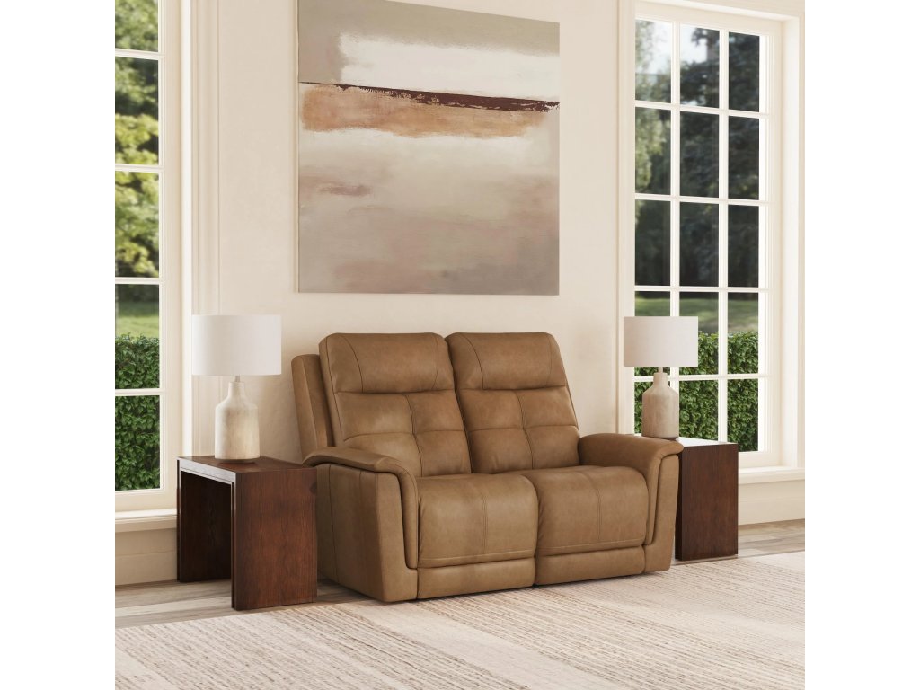 Ranger Leather Power Reclining Loveseat with Power Headrest, Lumbar, Heat & Massage - image 1