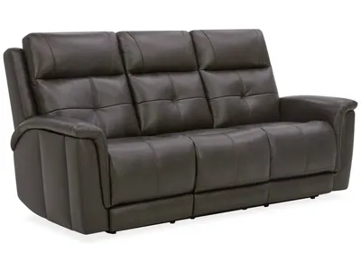 Ranger Leather Power Reclining Sofa with Console, Power Headrest, Lumbar, Heat & Massage