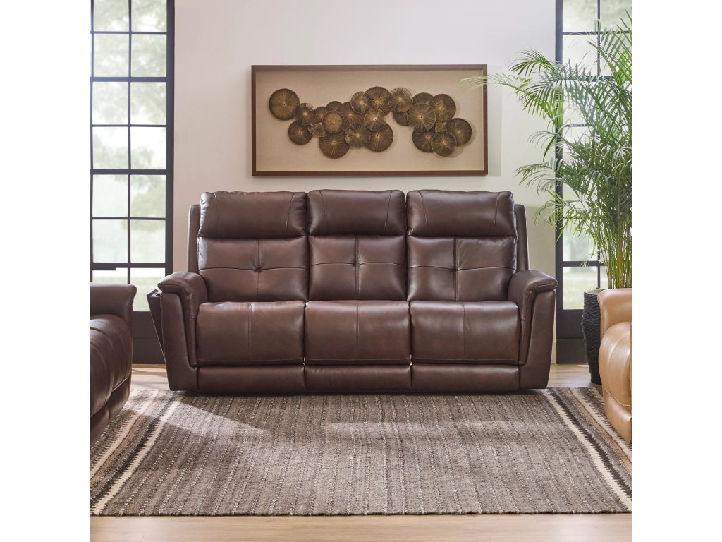 Ranger Leather Power Reclining Sofa with Console, Power Headrest, Lumbar, Heat & Massage - image 1