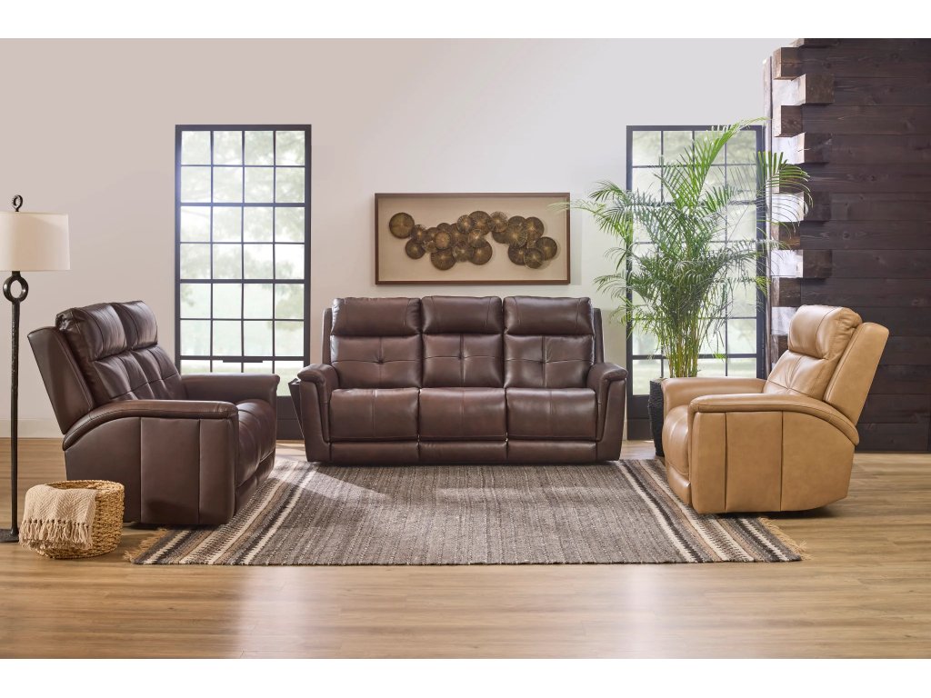 Ranger Leather Power Reclining Sofa with Console, Power Headrest, Lumbar, Heat & Massage - image 7