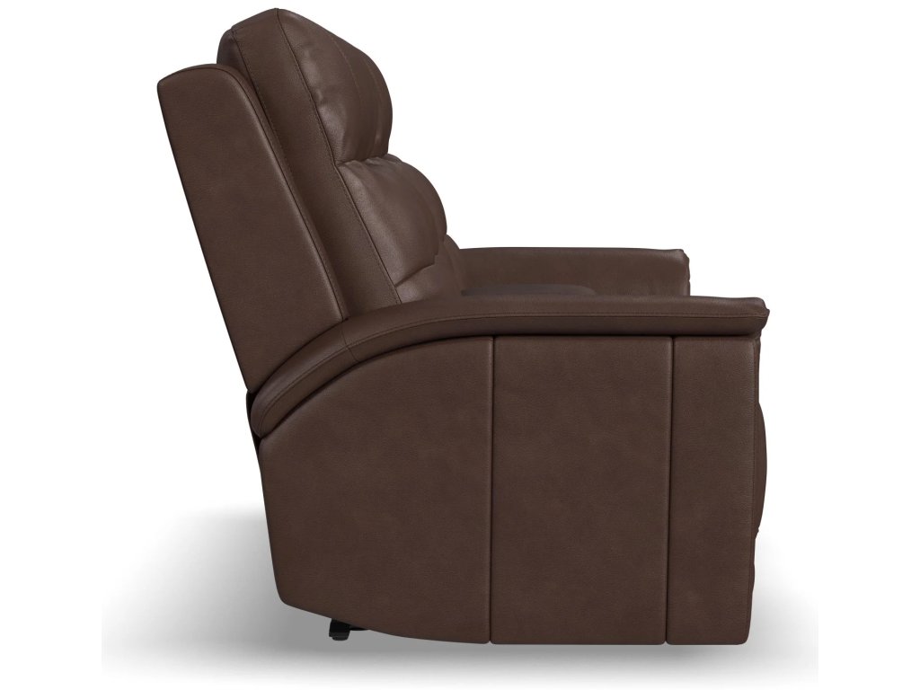 Ranger Leather Power Reclining Loveseat with Console, Power Headrest, Lumbar, Heat & Massage - image 3