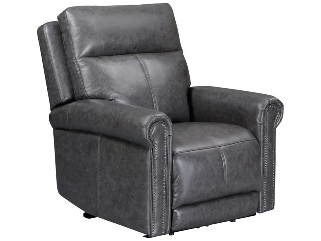 Alexander Leather Power Recliner with Power Headrest & Lumbar