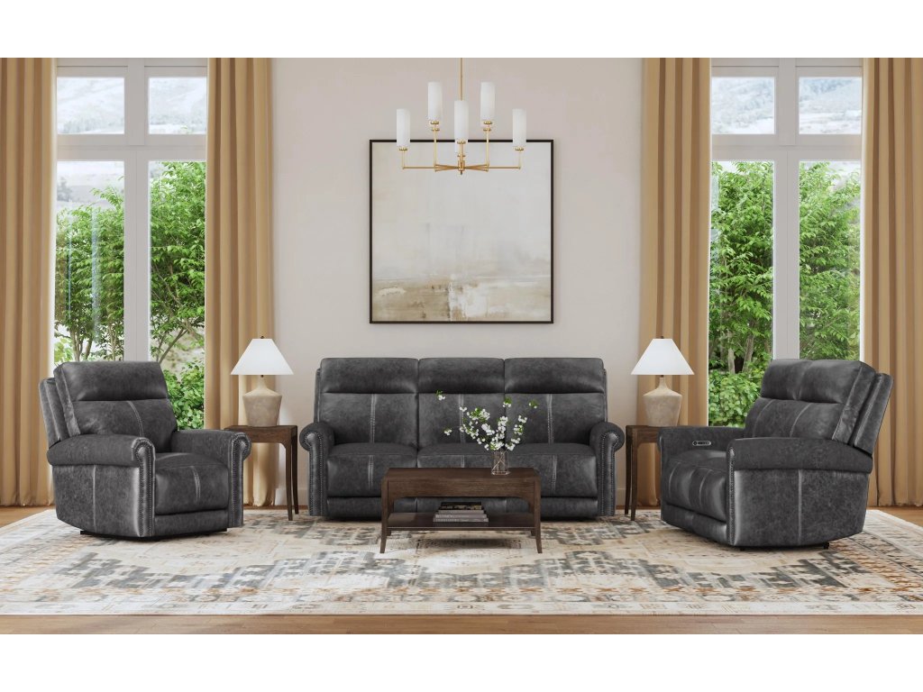 Alexander Leather Power Recliner with Power Headrest & Lumbar - image 6