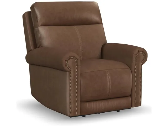 Alexander Leather Power Recliner with Power Headrest & Lumbar