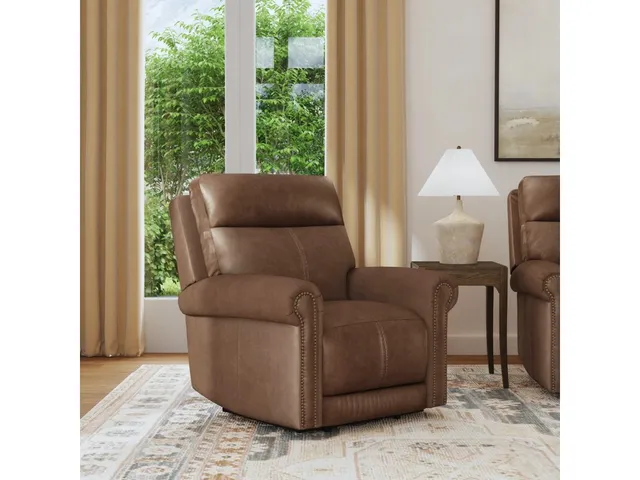Alexander Leather Power Recliner with Power Headrest & Lumbar - Alternative View