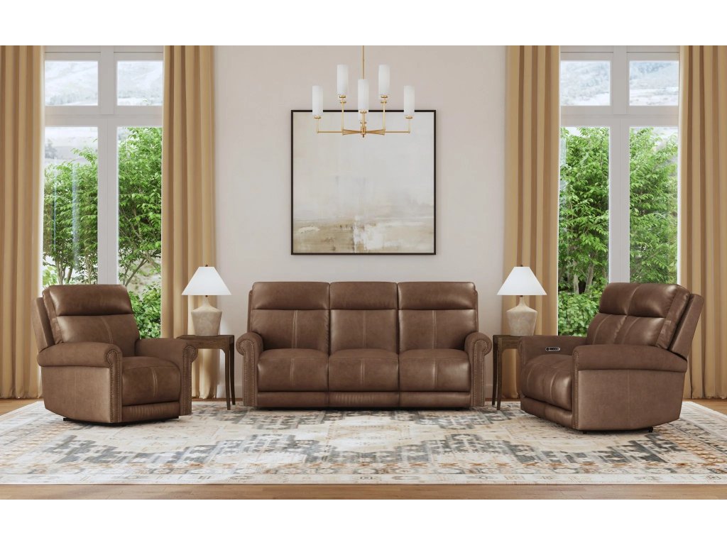 Alexander Leather Power Recliner with Power Headrest & Lumbar - image 4