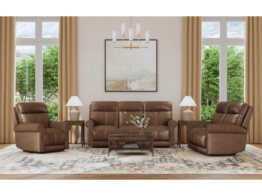 Alexander Leather Power Recliner with Power Headrest & Lumbar - image 5