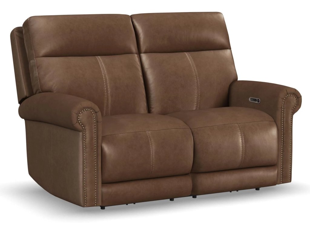 Alexander Leather Power Reclining Loveseat with Power Headrest & Lumbar - main image