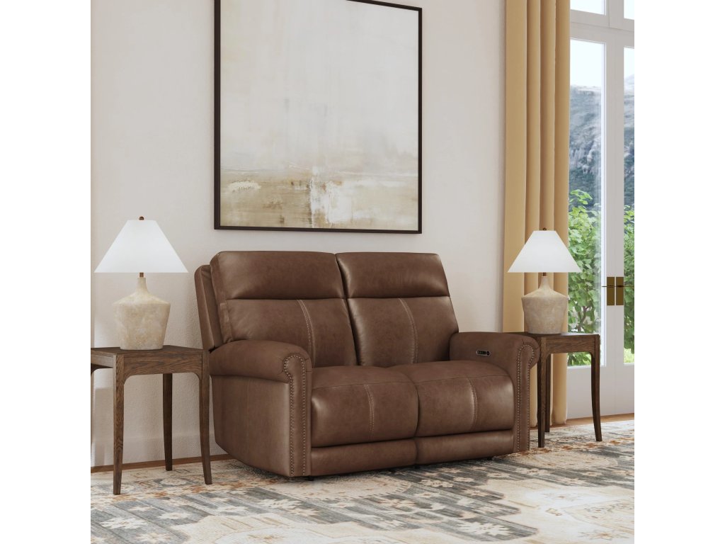 Alexander Leather Power Reclining Loveseat with Power Headrest & Lumbar - image 1