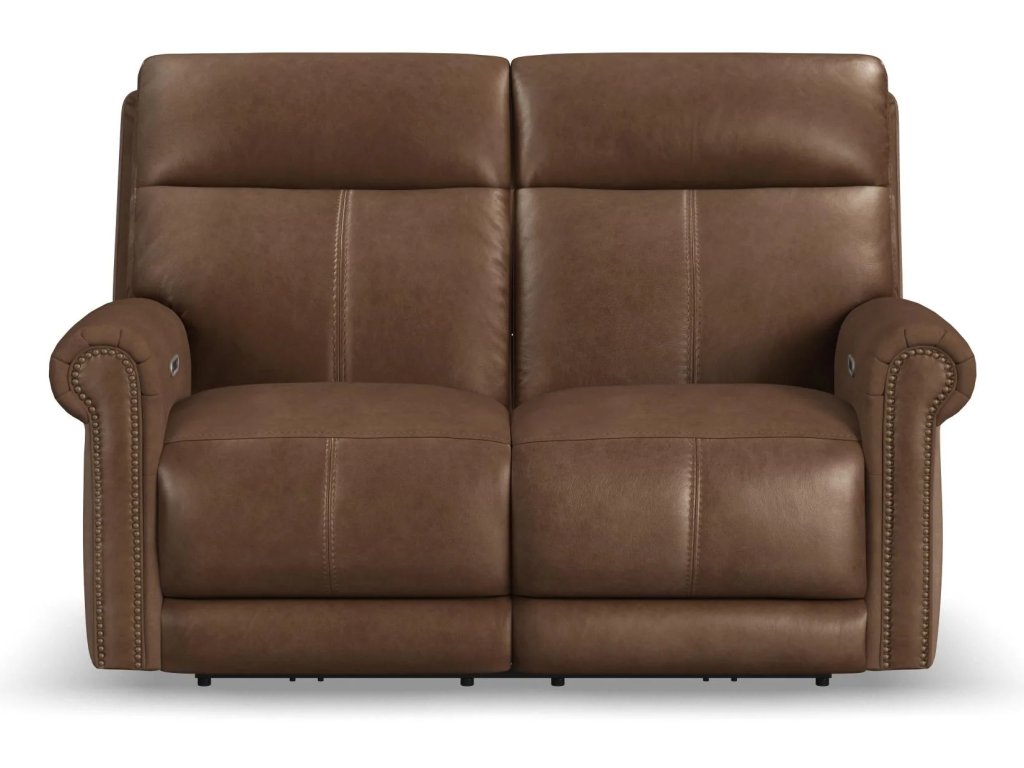 Alexander Leather Power Reclining Loveseat with Power Headrest & Lumbar - image 2
