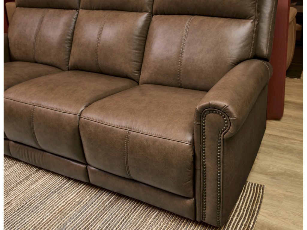 Alexander Leather Power Reclining Sofa with Console, Power Headrest & Lumbar - image 4
