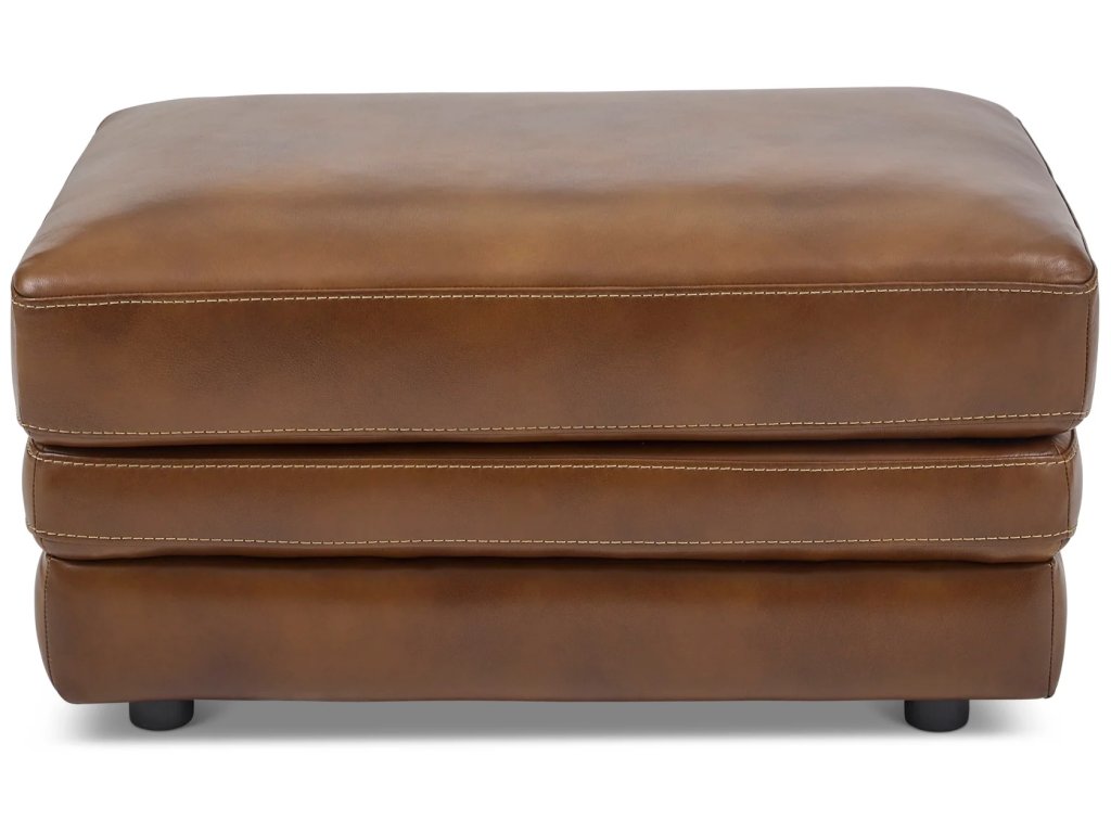 David Pecan Leather Ottoman - image 2