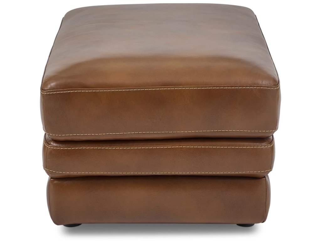 David Pecan Leather Ottoman - image 3