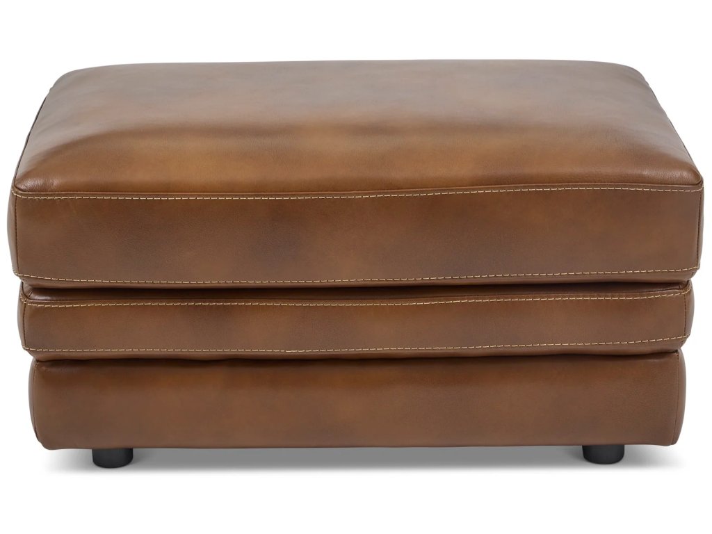 David Pecan Leather Ottoman - image 4
