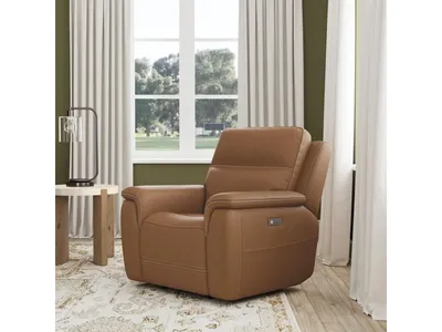 Sawyer Leather Power Recliner with Power Headrest & Lumbar - Alternative View