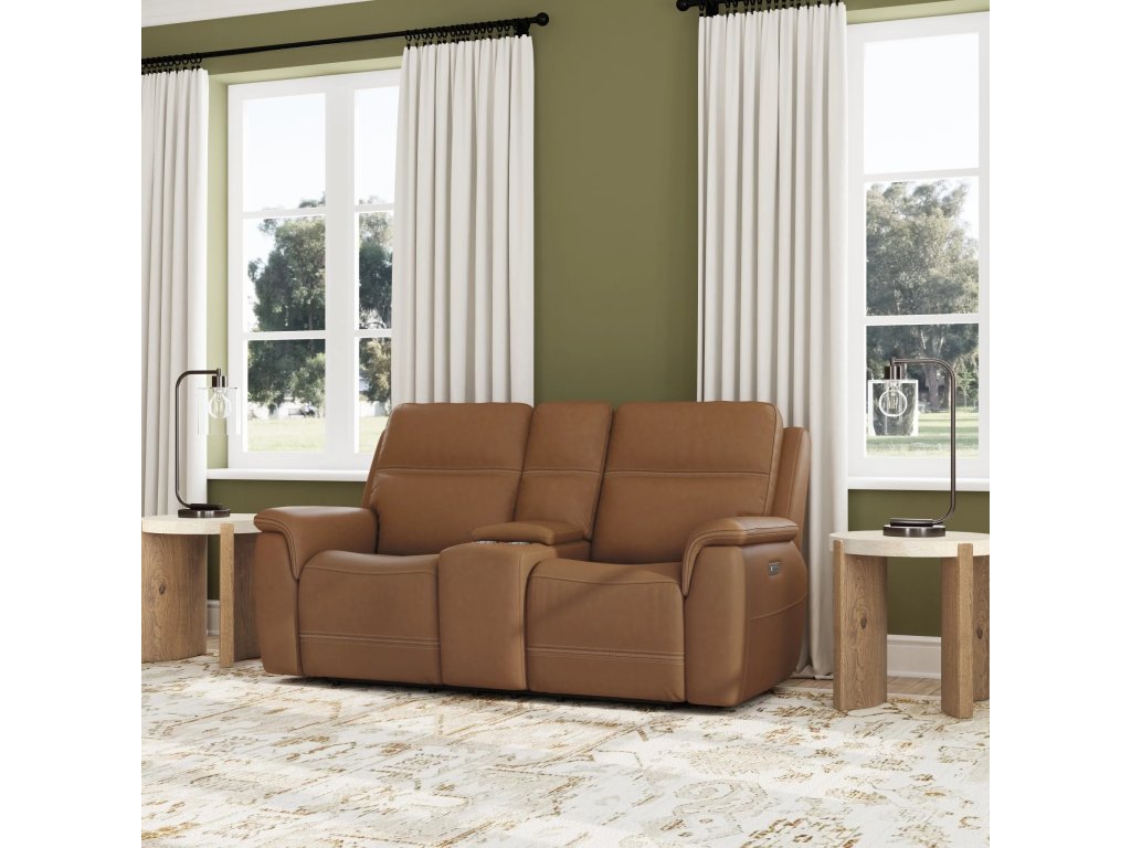 Sawyer Leather Pwr Recl Loveseat w/ Console, Pwr Hdrsts, Lumbar - image 1