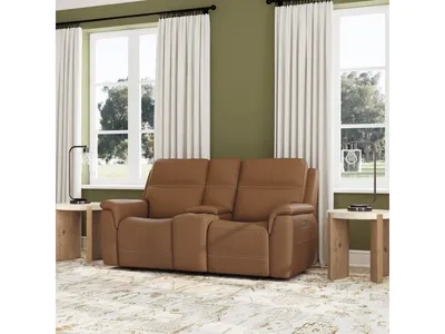Sawyer Leather Pwr Recl Loveseat w/ Console, Pwr Hdrsts, Lumbar - Alternative View